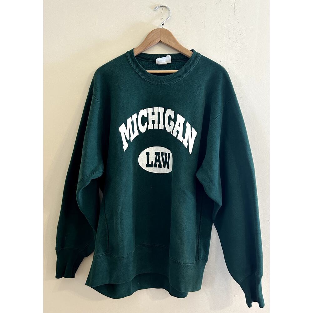 Vintage 90s University of Michigan Law School Reverse Weave Crewneck Men's XL